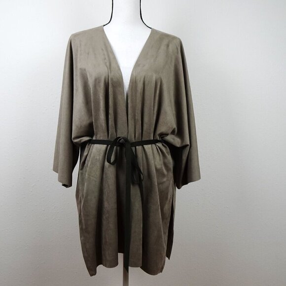 Bryn Walker Open Front Cardigan Women's Plus Size 1X Gray Open Front Made in USA - Picture 2 of 12